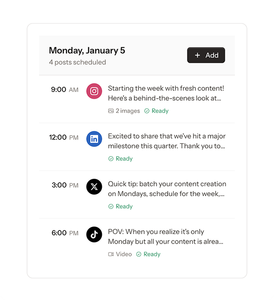 Posta visual content calendar with drag-and-drop scheduling